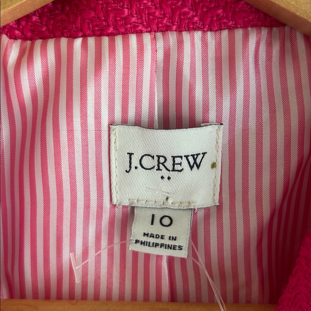 NWT J Crew pink tweed blazer, size 10 - Picture 4 of 7